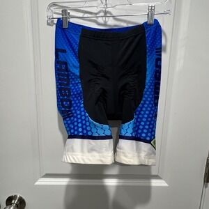 Lambda TM1302 Padded Cycling Shorts Mens Size Large Blue Black Polka Dot NWT‎